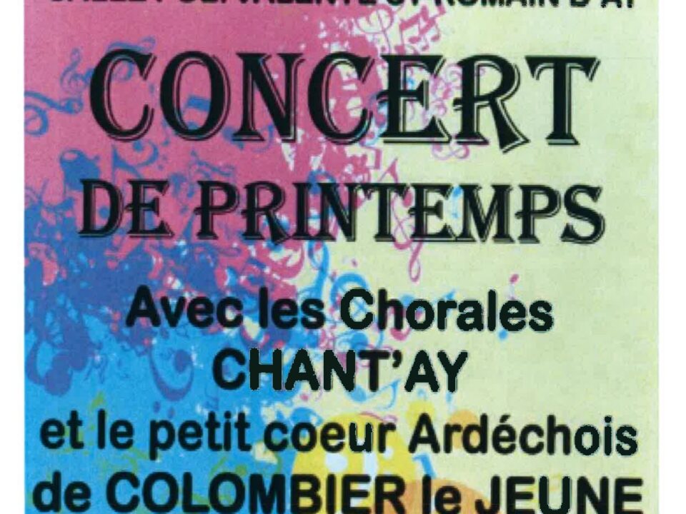 Chorale Chant Ay dim 26 Mars 16h